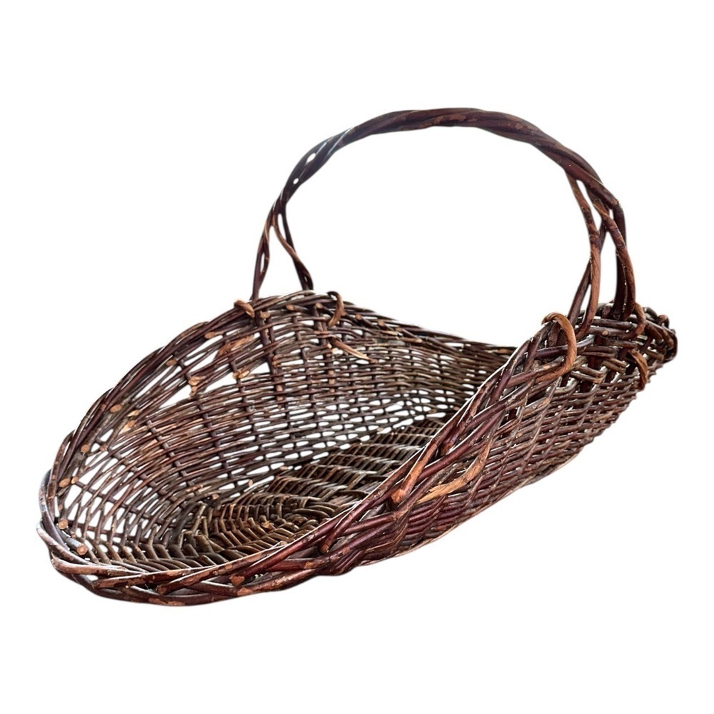 Large Handmade Brown Wicker 30” log Basket - Picture 4 of 16